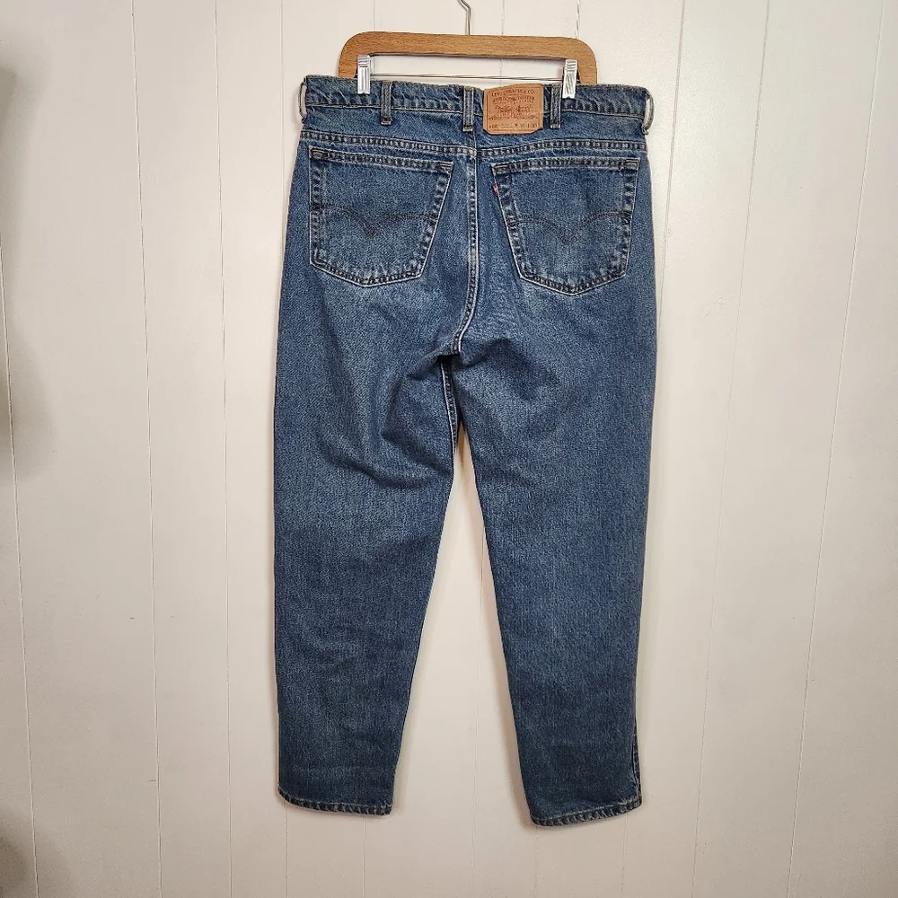 Vintage 90s Levis 550 Light Wash Relaxed Fit Tapered Leg Jeans Plus Size 38 16 - Picture 4 of 12